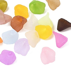 Bouchons de perles acryliques givrées, fleur