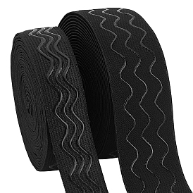 10 ярдов 2 стилей полиэстер нескользящая силиконовая резинка, плоский эластичный шнур, для швейных принадлежностей