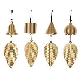 Колокольчики из листовой латуни, нейлоновая нить, подвешивающая украшения для дома, золотые