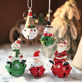 Christmas Theme Iron Santa Claus/Snowman/Deer Pendant Decoration, for Christmas Tree Hanging Ornament