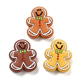 Christmas Gingerbread Man Silicone Beads