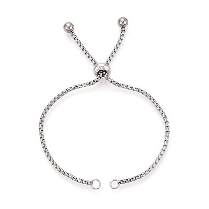 201 изготовление браслета-слайдера из нержавеющей стали, с латунной бисера