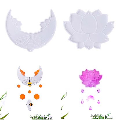 DIY Silicone Pendant Molds, Decoration Making, Resin Casting Molds, For UV Resin, Epoxy Resin Jewelry Making, White