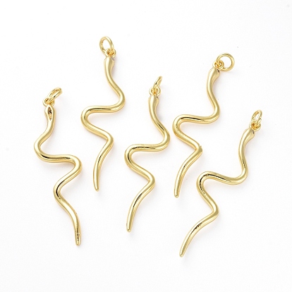 Латунные микро проложить кубического циркония подвески, для изготовления ювелирных изделий DIY, с прыжковых колец, змея