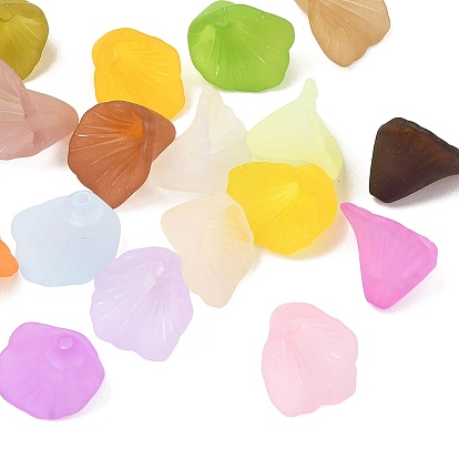 Bouchons de perles acryliques givrées, fleur