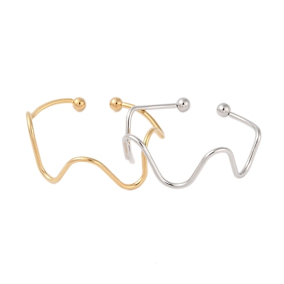 304 браслеты-манжеты неправильной формы из нержавеющей стали с открытыми манжетами, браслеты с крутящим моментом для женщин