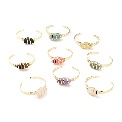 Браслет-манжета с бисером и драгоценными камнями, проволочный открытый браслет для женщин, без кадмия и без свинца, золотые