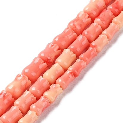 Synthetic Shell Dyed Beads Strands, Flower