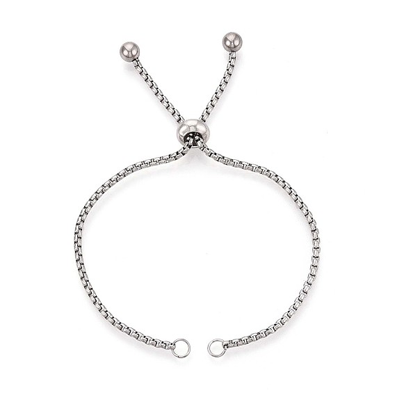 201 изготовление браслета-слайдера из нержавеющей стали, с латунной бисера