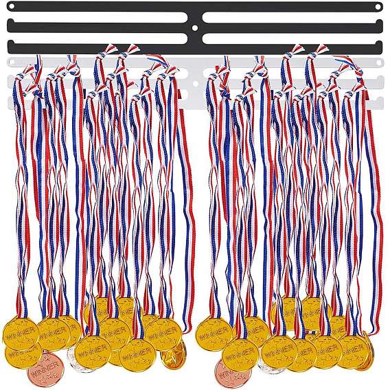 2 Sets 2 Colors Rectangle Iron Medal Holder, Medals Display Hanger Rack, Medal Holder Frame