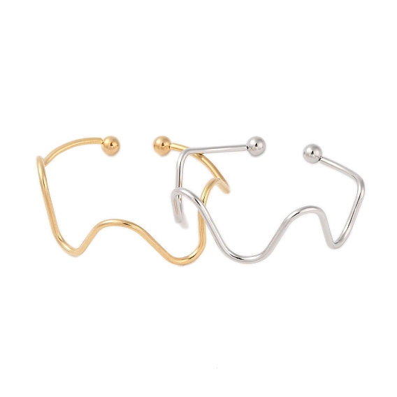 304 браслеты-манжеты неправильной формы из нержавеющей стали с открытыми манжетами, браслеты с крутящим моментом для женщин