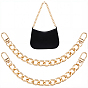 2Pcs Alloy Cuban Link Chain Bag Extender Chains, with Swivel Clasps