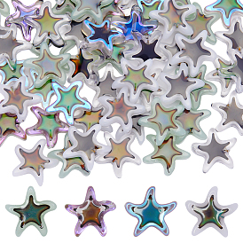 60 pcs 4 couleurs perles de verre, perles changeantes de couleur détectant la température, étoiles