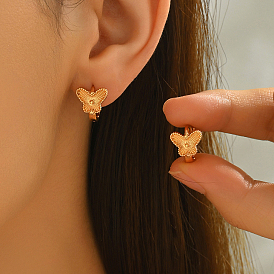 Латунные серьги обруча, розовое золото 