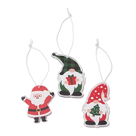 Santa Claus & Gnome Acrylic Pendants Decoration, Nylon Thread for Christmas Tree Hanging Ornaments