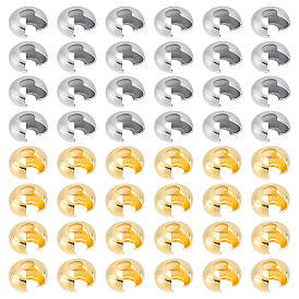 50 шт. 2 цвета 304 крышки для обжимных бусин из нержавеющей стали