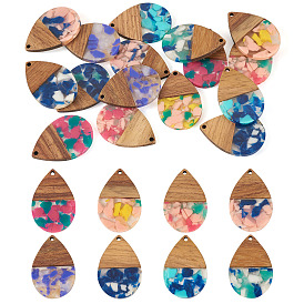 16 шт. 8 подвески из цветной смолы и ореха, слеза