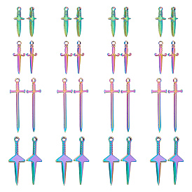16 шт 4 стиль подвески из нержавеющей стали, очарование меча