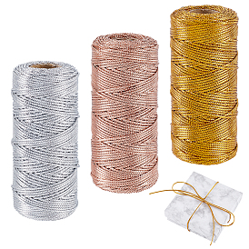 3 рулоны 3 цвета плетеный полиэстер металлизированный шнур, швейная фурнитура для штор своими руками