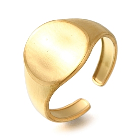 Плоская круглая 304 открытая манжета из нержавеющей стали, широкое кольцо для женщин