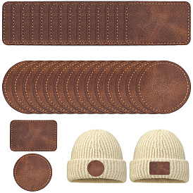 30 шт 2 стили этикетки из искусственной кожи, для джинсов своими руками, , обуви, аксессуары для шляп, прямоугольник и плоский круглый