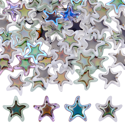 60Pcs 4 Colors Glass Beads, Temperature Sensing Color Changing Beads, Star