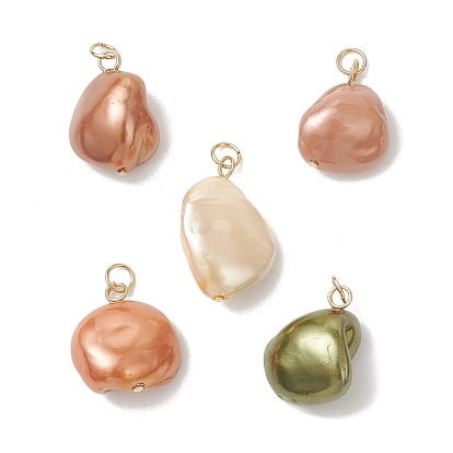 Подвески из окрашенного натурального жемчуга кеши, самородки прелести, с 304 фурнитурой из нержавеющей стали, золотые