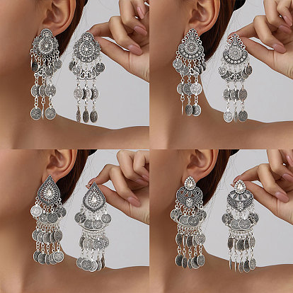 Boucles d'oreilles chandelier en alliage, cristal et strass pour femmes, boucles d'oreille