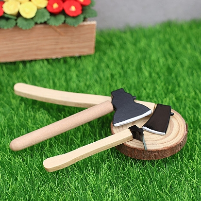 3 шт. деревянные топоры миниатюрные украшения, аксессуары для домашнего кукольного домика с микро-ландшафтом, притворяясь опорными украшениями