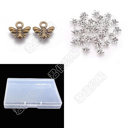 240Pcs Bee Shape Tibetan Style Charms
