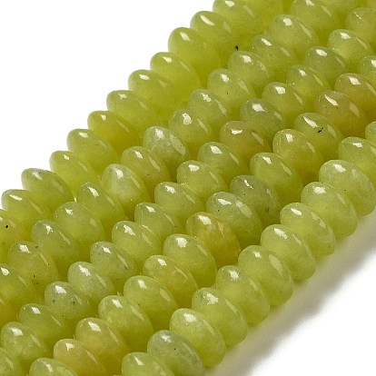 Natural Lemon Jade Beads Strands, Saucer Beads, Rondelle