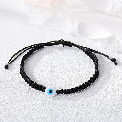 Colorful Handmade Evil Eye Bracelet with Adjustable Drawstring for Women and Men