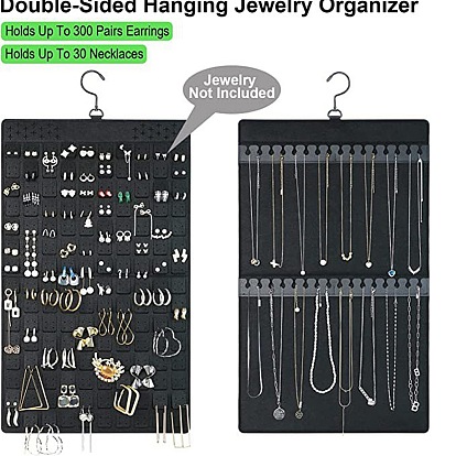 Фетровые двухсторонние подвесные украшения рулоны для сережек ожерелий браслетов, прямоугольные