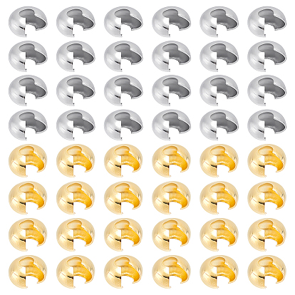 50 шт. 2 цвета 304 крышки для обжимных бусин из нержавеющей стали