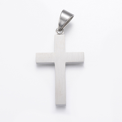304 Stainless Steel Quote Pendants, Cross with Word