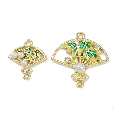 Подвески для вентилятора из сплава с зеленой эмалью, с ABS имитации жемчуга, без свинца, без кадмии и без никеля, стойки покрытие