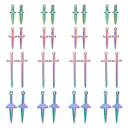 16 шт 4 стиль подвески из нержавеющей стали, очарование меча