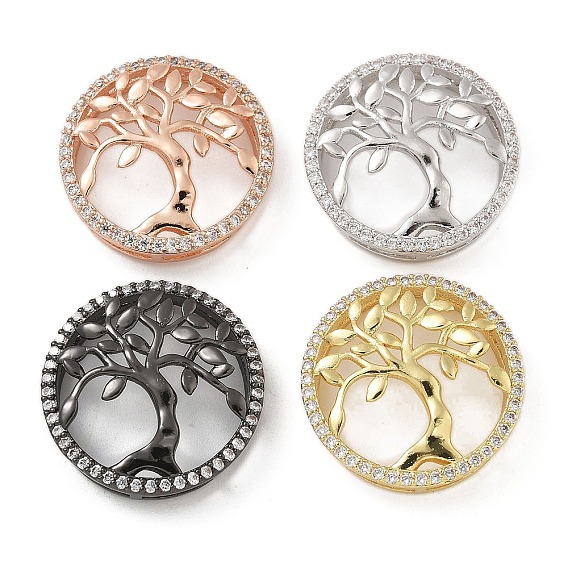 Латунная стойка с микропаве из прозрачного кубического циркония, долговечный, без свинца и без кадмия, плоские круглые с деревом