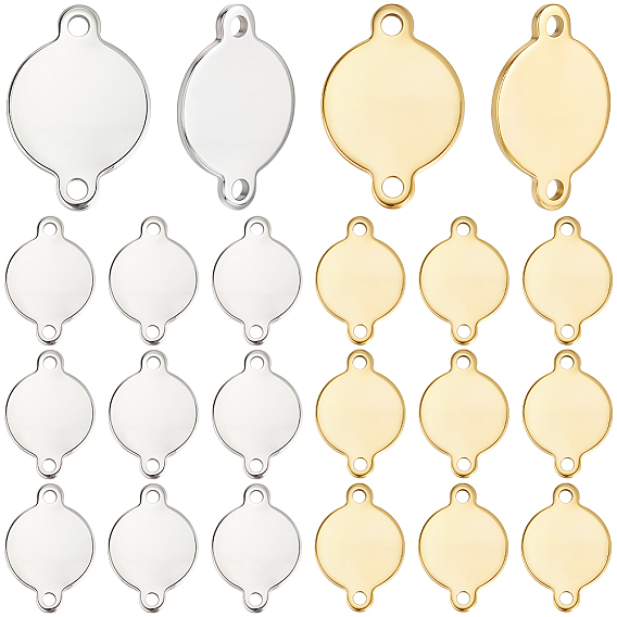 60 шт. 2 цвета 304 соединители из нержавеющей стали, плоско-круглые