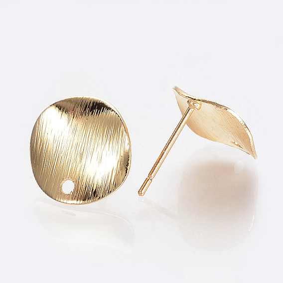 Латунные выступы уха, с петлей, без никеля , реальный 18 k позолоченный, плоско-круглые