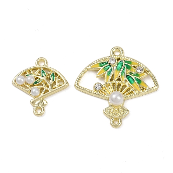 Подвески для вентилятора из сплава с зеленой эмалью, с ABS имитации жемчуга, без свинца, без кадмии и без никеля, стойки покрытие