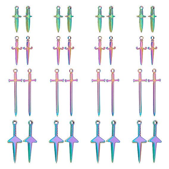 16 шт 4 стиль подвески из нержавеющей стали, очарование меча