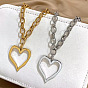 304 Женские ожерелья с подвеской в виде полого сердца из нержавеющей стали