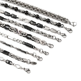 201 Stainless Steel Chain Necklace, with 304 Stainless Steel Clasps