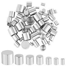 70шт. 7 варианты наконечников шнура из нержавеющей стали, Торцевые крышки, колонка