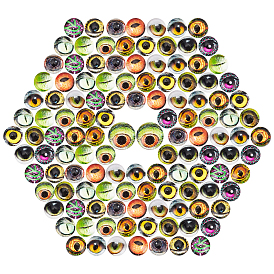 30 стеклянные кабошоны шт., полукруглый с рисунком глаз