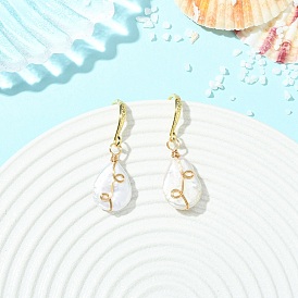 Барочные серьги-подвески из натурального жемчуга кеши, с экологичными латунными крючками для сережек, золотые