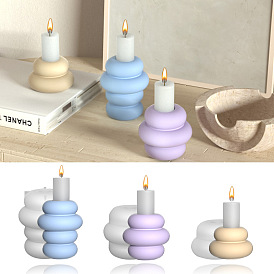 Stacking Round DIY Candle Holder Silicone Molds, Resin Plaster Cement Casting Molds