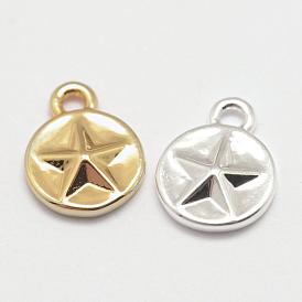 Латунные подвески пентакль, без кадмия, без никеля и без свинца, плоские круглые и звезда