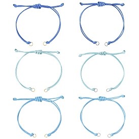 24Stück Polyesterkordel-Armbänder herstellen, mit 304 Biegeringen aus Edelstahl